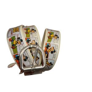 Vintage Disney Mickey Mouse Comic Strip Belt Kids / Youth 1980s Valprint PVC